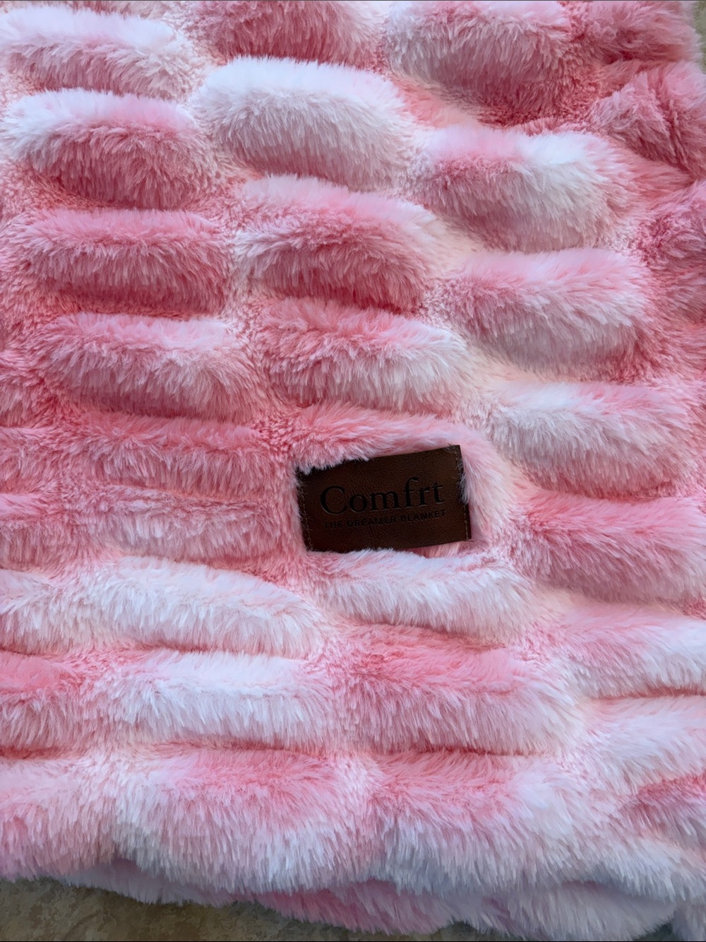 Cozy Pink Plush Throw Blanket by - Picture 3 of 5
